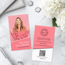 Professioneel foto QR-code logo verticaal roze