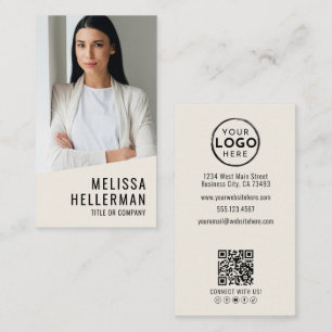 Professioneel Foto QR Code Logo Verticaal Visitekaartje