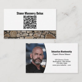 Professioneel foto QR-code stenen muur Visitekaartje