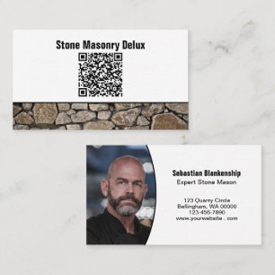 Professioneel foto QR-code stenen muur Visitekaartje