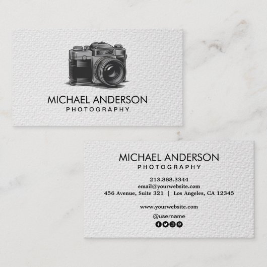 Professioneel Fotograaf camera logo Fotografie  Visitekaartje (Voorkant / Achterkant)