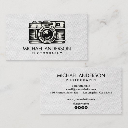 Professioneel Fotograaf camera logo Fotografie Visitekaartje (Voorkant / Achterkant)