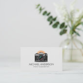 Professioneel Fotograaf camera logo Fotografie  Visitekaartje (Staand voorkant)