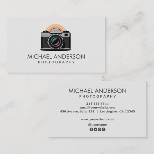 Professioneel Fotograaf camera logo Fotografie  Visitekaartje (Voorkant / Achterkant)