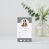 Professioneel fotokolengrijs Visitekaartje (Staand voorkant)