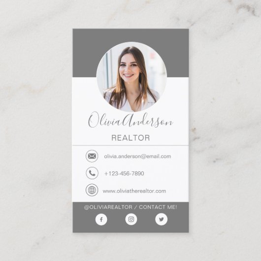 Professioneel fotokolengrijs Visitekaartje (Voorkant)