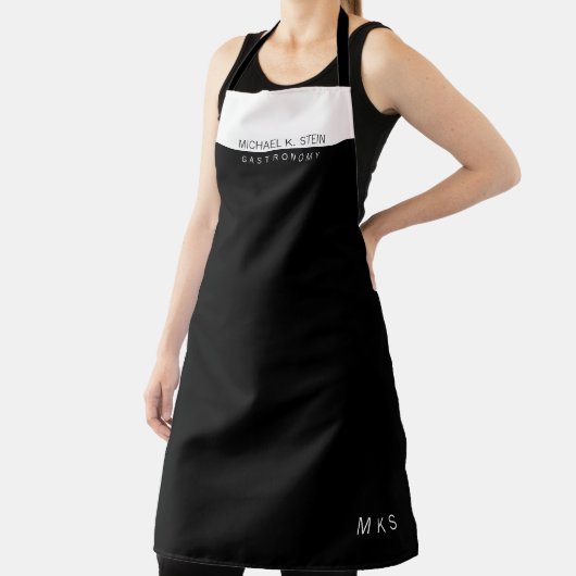 Professioneel (gastronomie) half zwart half wit schort (Insitu)