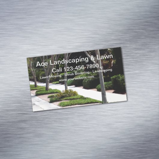 Professioneel gazon en landschapsarchitectuur magnetisch visitekaartje (Voorbeeld)