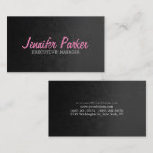 Professioneel gebold tekst grijs roze stijlvol visitekaartje (Voorkant / Achterkant)