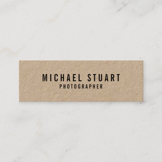 Professioneel gebold tekstkraftpapier mini visitekaartje (Voorkant)