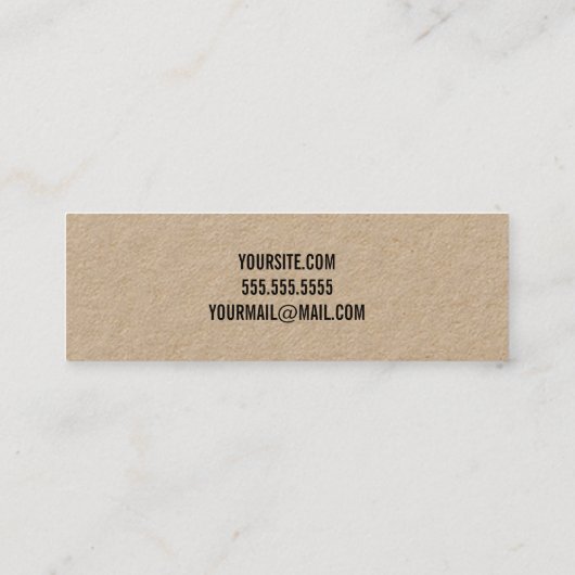 Professioneel gebold tekstkraftpapier mini visitekaartje (Achterkant)