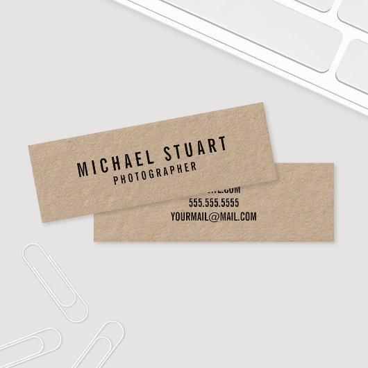 Professioneel gebold tekstkraftpapier mini visitekaartje