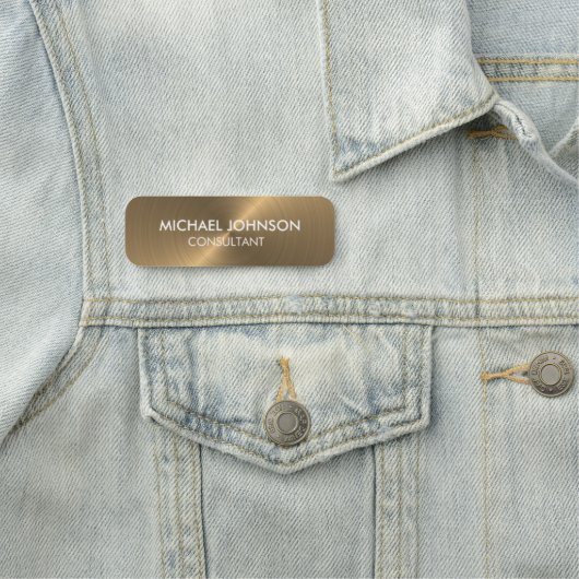 Professioneel geborsteld gouden Kantoor Naamplaatje (In situ)