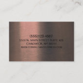 Professioneel geborsteld metallisch Roos Gold Mode Visitekaartje (Achterkant)