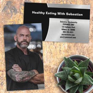 Professioneel geborsteld staal, voorzijde, aangepa visitekaartje