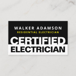 Professioneel gecertificeerde elektricien Visiteka Visitekaartje