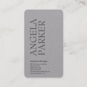 Professioneel, gedurfd, modern, grijs vlak visitekaartje (Voorkant)