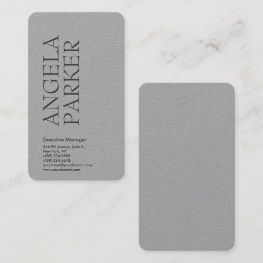 Professioneel, gedurfd, modern, grijs vlak visitekaartje (Voorkant / Achterkant)