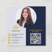 Professioneel Geel Geel voeg uw Code QR van de Fot Vierkante Visitekaartje (Voorkant)