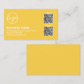 Professioneel Geel Logo QR Code Modern Visitekaartje (Voorkant / Achterkant)