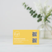 Professioneel Geel Logo QR Code Modern Visitekaartje (Staand voorkant)