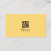Professioneel Geel QR Code Foto Logo Visitekaartje (Achterkant)
