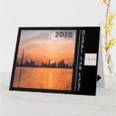 Professioneel Gelukkig Nieuwjaar - Sunset Greeting Kaart (Gele Bloem)