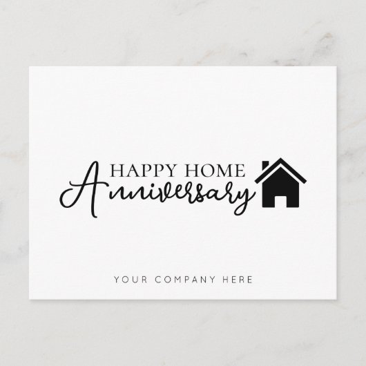 Professioneel Gelukkig Thuis Jubileum Vastgoed Briefkaart (Voorkant)