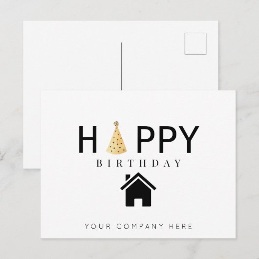 Professioneel Gelukkig Verjaardag Vastgoed Briefkaart (Voorkant / Achterkant)