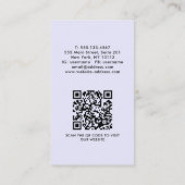 Professioneel generiek lavendel logo QR-code Visitekaartje (Achterkant)