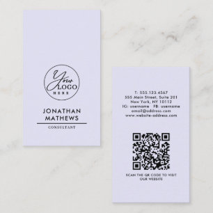 Professioneel generiek lavendel logo QR-code Visitekaartje