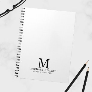 Professioneel gepersonaliseerd monogram en naam notitieboek