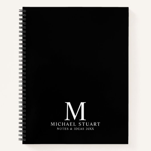 Professioneel, gepersonaliseerd monogram en naam notitieboek (Voorkant)
