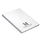 Professioneel gepersonaliseerd monogram en naam notitieboek (Rechterzijde)