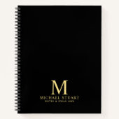 Professioneel, gepersonaliseerd monogram en naam notitieboek (Voorkant)