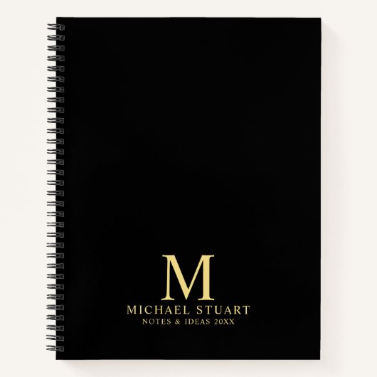 Professioneel, gepersonaliseerd monogram en naam notitieboek (Voorkant)