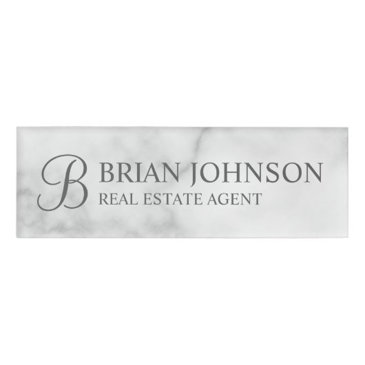 Professioneel gepersonaliseerd monogram en naampla naambadge (Voorkant)