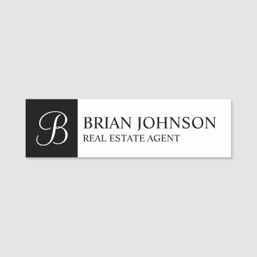 Professioneel gepersonaliseerd monogram en naampla naamplaatje (Voorkant)