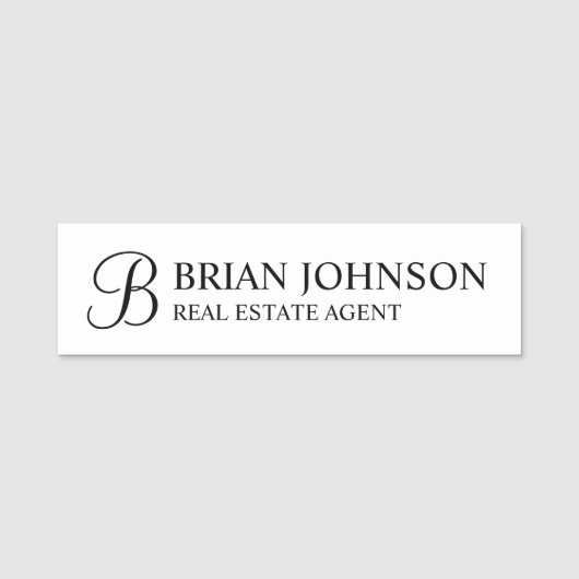 Professioneel gepersonaliseerd monogram en naampla naamplaatje (Voorkant)