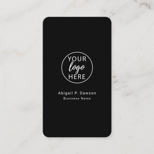Professioneel Gepersonaliseerd Zwart Logo Visitekaartje (Voorkant)
