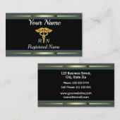 Professioneel geregistreerd verpleeggeld en zwart visitekaartje (Voorkant / Achterkant)