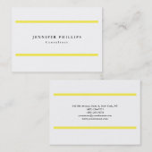 Professioneel gewoon gele strepen wit visitekaartje (Voorkant / Achterkant)