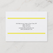 Professioneel gewoon gele strepen wit visitekaartje (Achterkant)