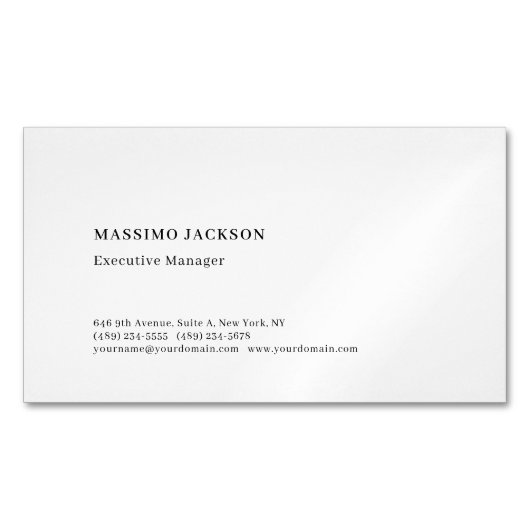 Professioneel gewoon minimalistisch modern magnetisch visitekaartje (Voorkant)