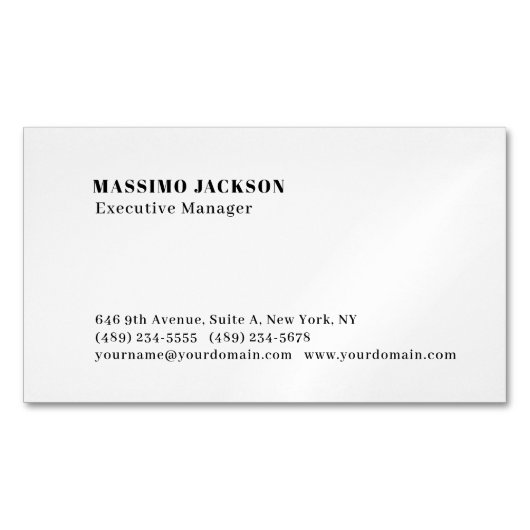 Professioneel gewoon minimalistisch modern magnetisch visitekaartje (Voorkant)
