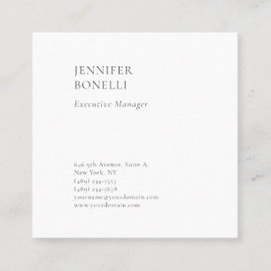 Professioneel gewoon minimalistisch modern trendy vierkante visitekaartje
