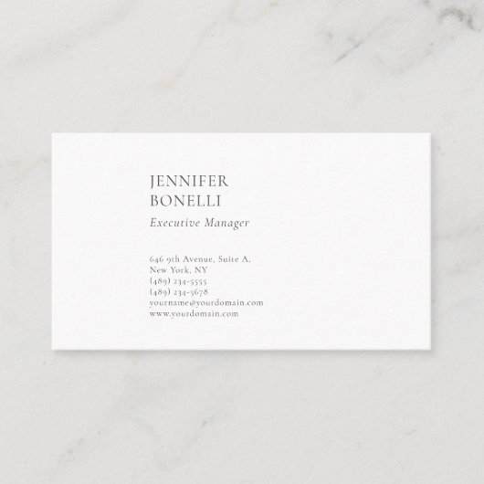 Professioneel gewoon minimalistisch modern trendy visitekaartje (Voorkant)