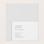 Professioneel gewoon minimalistisch modern trendy visitekaartje (Buitenkant ongevouwen)