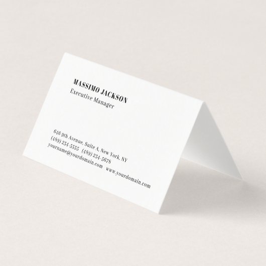 Professioneel gewoon minimalistisch modern visitekaartje (Voorkant)