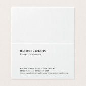 Professioneel gewoon minimalistisch modern visitekaartje (Buitenkant ongevouwen)